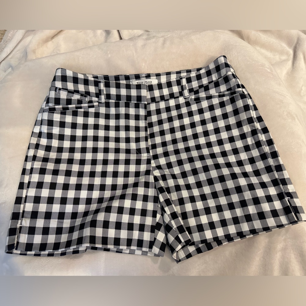 White House Black Market Black and White Checkered Dress Shorts
